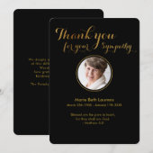 Sympathy Gold Script Bedankt Kaart met Foto (Voorkant / Achterkant)