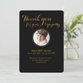 Sympathy Gold Script Bedankt Kaart met Foto (Staand voorkant)