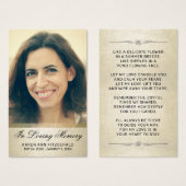 Sympathy Gold Shimmer Photo Memorial Funeral Kaart (Voorkant /achterkant)