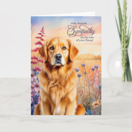 Sympathy Golden Retriever Dog Wildflower Meadow Kaart