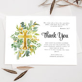 Sympathy Greenery Cross Begrafenis Bedankkaart