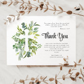 Sympathy Greenery Cross Begrafenis Bedankkaart