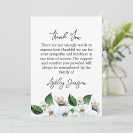 Sympathy Jasmine Funeral Thank You Card Bedankkaart