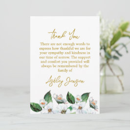 Sympathy Jasmine Funeral Thank You Card Bedankkaart