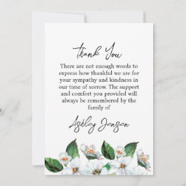 Sympathy Jasmine Photo Funeral Thank You Card Bedankkaart