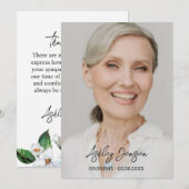 Sympathy Jasmine Photo Funeral Thank You Card Bedankkaart (Voorkant / Achterkant)