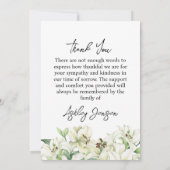 Sympathy Lily Photo Funeral Thank You Card Bedankkaart (Achterkant)