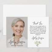 Sympathy Lily Photo Funeral Thank You Card Bedankkaart (Voorkant / Achterkant)