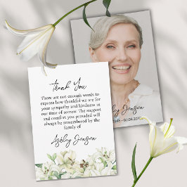 Sympathy Lily Photo Funeral Thank You Card Bedankkaart