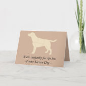 Sympathy Loss Service Dog Yellow Labrador Kaart (Voorkant)