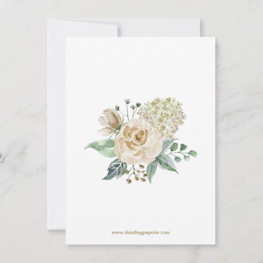 Sympathy Loving Memory Creme Floral BEDANKT (Achterkant)