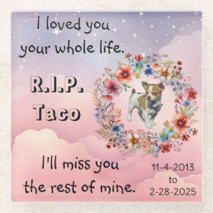 Sympathy Memorial Glass Onderzetter voor honden- e