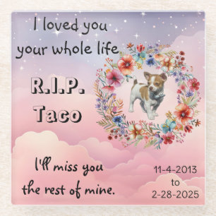 Sympathy Memorial Glass Onderzetter voor honden- e