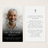 Sympathy Memorial Loving Memory Photo Prayer Card Visitekaartje (Voorkant /achterkant)