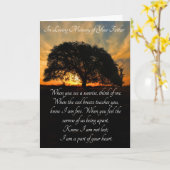 Sympathy Memorial voor vader met eikenboom Kaart (Gele Bloem)