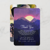 Sympathy Memory Sunset Mountain Bedankkaart (Voorkant / Achterkant)