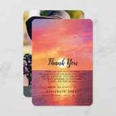 Sympathy Memory Sunset Ocean Bedankkaart (Voorkant / Achterkant)