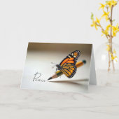 Sympathy Monarch Butterfly On a Pencil Kaart (Gele Bloem)