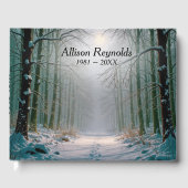 Sympathy Moonlight Footprints In a Snowy Forest Gastenboek (Voorkant)