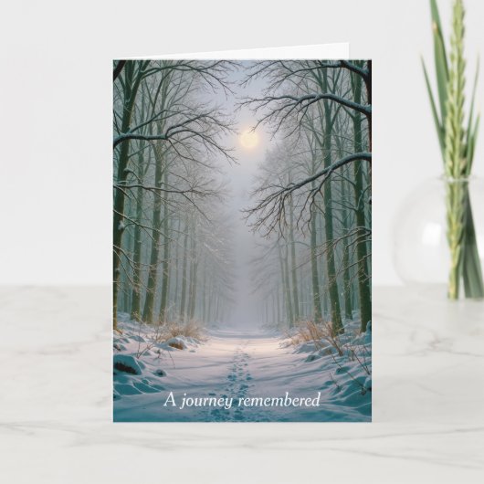 Sympathy Moonlight Footprints In a Snowy Forest Kaart (Voorkant)