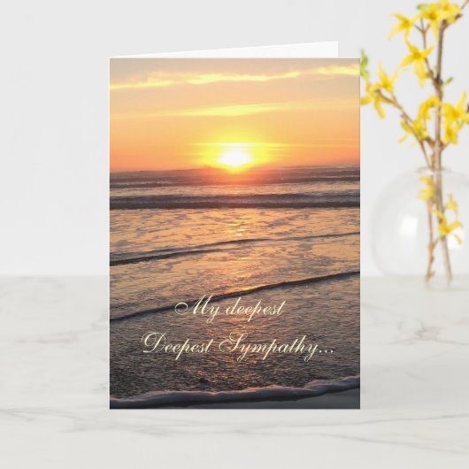Sympathy Ocean strand en zonsondergang Kaart (Gele Bloem)