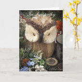 Sympathy Owl met spirituele tekst Kaart (Gele Bloem)