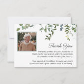 Sympathy Photo Greenery Begrafenis Dank u Bedankkaart (Voorkant)