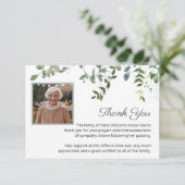 Sympathy Photo Greenery Begrafenis Dank u Bedankkaart (Staand voorkant)