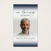 Sympathy Photo In Loving Memory Prayer Card Visitekaartje (Voorkant)