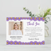 Sympathy Purple Gerberas Funeral Bedankkaart (Staand voorkant)