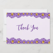 Sympathy Purple Gerberas Funeral Bedankkaart (Achterkant)