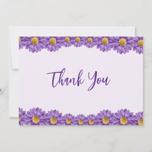 Sympathy Purple Gerberas Funeral  Bedankkaart (Achterkant)