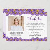 Sympathy Purple Gerberas Funeral Bedankkaart (Voorkant / Achterkant)