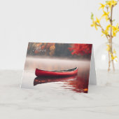 Sympathy Red Canoe op het herfstmeer Kaart (Gele Bloem)