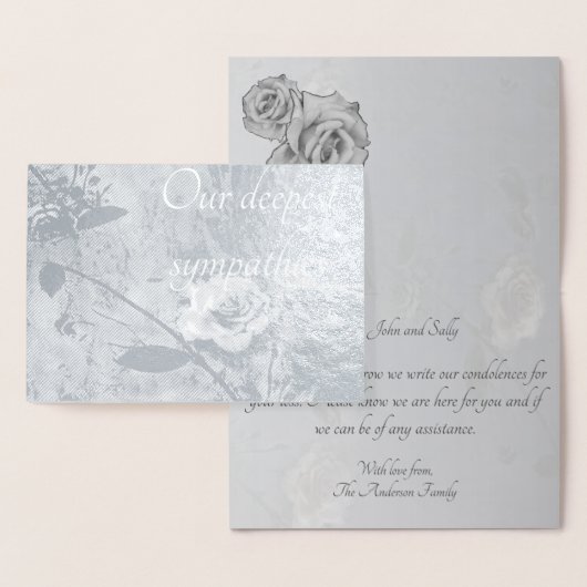 Sympathy Roos Silver Foil Kaart (Display)