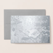 Sympathy Roos Silver Foil Kaart (Voorkant met envelop)