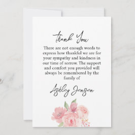 Sympathy Rose Photo Funeral Thank You Card Bedankkaart