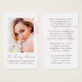 Sympathy Roze Bloemen Foto Memorial Funeral Kaart (Voorkant /achterkant)