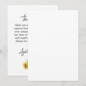 Sympathy Sunflower Funeral Thank You Card Bedankkaart (Voorkant / Achterkant)