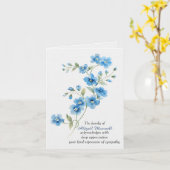 Sympathy Thank You Blue Flowers Kaart (Gele Bloem)