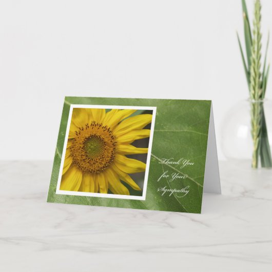 Sympathy Thank You Card - Zonnebloem Dank u Bedankkaart (Voorkant)