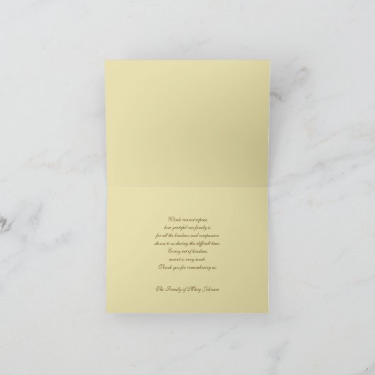 Sympathy Thank You Note Kaart - Classic Brown (Binnen)