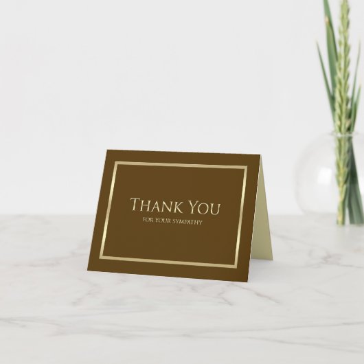 Sympathy Thank You Note Kaart - Classic Brown (Voorkant)