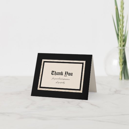 Sympathy Thank You Note Kaart - Classic Design (Voorkant)