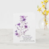 Sympathy Thank You Purple Flowering Branch Kaart (Gele Bloem)