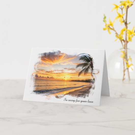 Sympathy Tropical Island Zonsondergang Kaart (Gele Bloem)