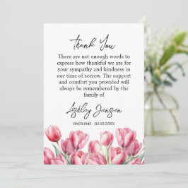 Sympathy Tulip Funeral Thank You Card Bedankkaart