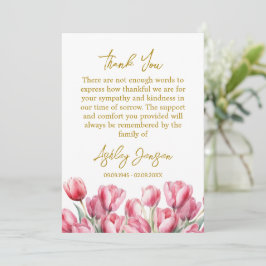 Sympathy Tulip Funeral Thank You Card Bedankkaart