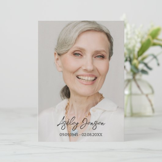 Sympathy Tulip Photo Funeral Thank You Card Bedankkaart (Staand voorkant)