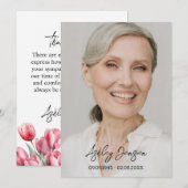 Sympathy Tulip Photo Funeral Thank You Card Bedankkaart (Voorkant / Achterkant)